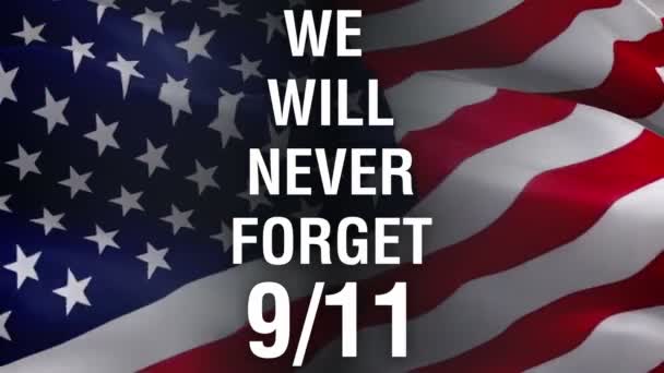 911 Usa Never Forget Septiembre 2001 Cartel Pancarta Vídeo Del — Vídeo de stock