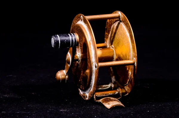 One Vintage Old Metal Fishing Reel — Stock Photo, Image