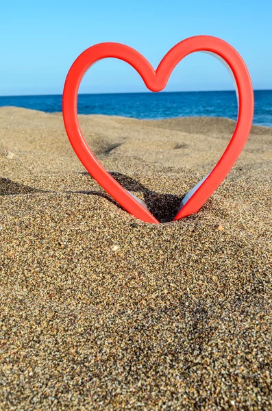 모래사장의 심장 — 스톡 사진