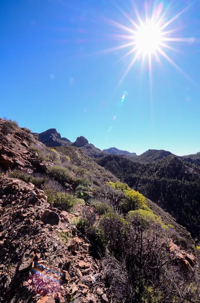 Vulkanická skalní čedičová formace na Gran Canaria — Stock fotografie