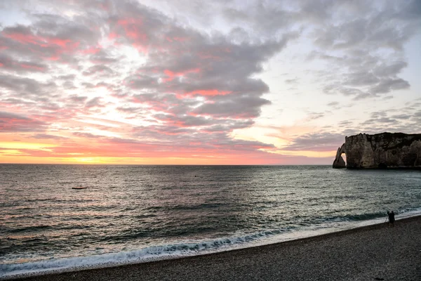 Falaise d 'Amont Etretat City Normandië Frankrijk Europa — Stockfoto