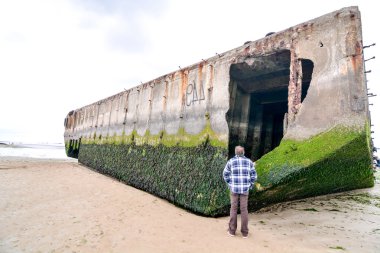 Remains of the Mulberry harbour in Normandy France, Europe clipart