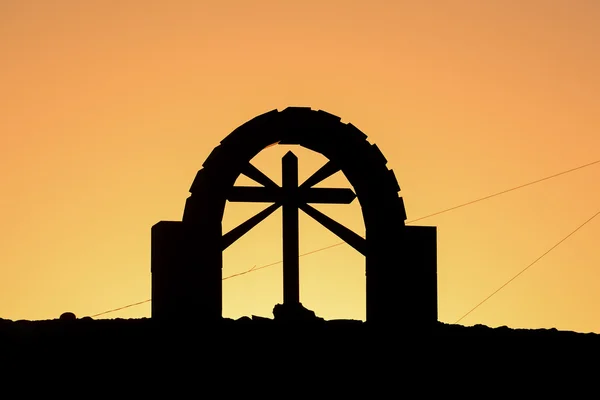 Silhouettenkreuz von Jesus Christus — Stockfoto