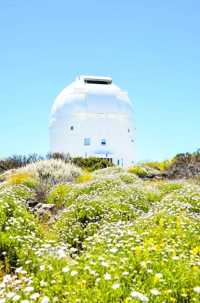 Spanyolországi Tenerifében Található Teide Csillagászati Obszervatórium Teleszkópjai — Stock Fotó