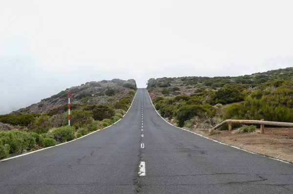 Vägen på mulen dag i el teide national park — Stockfoto