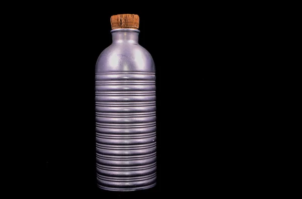 Antike Vintage Metall Aluminiumflasche — Stockfoto