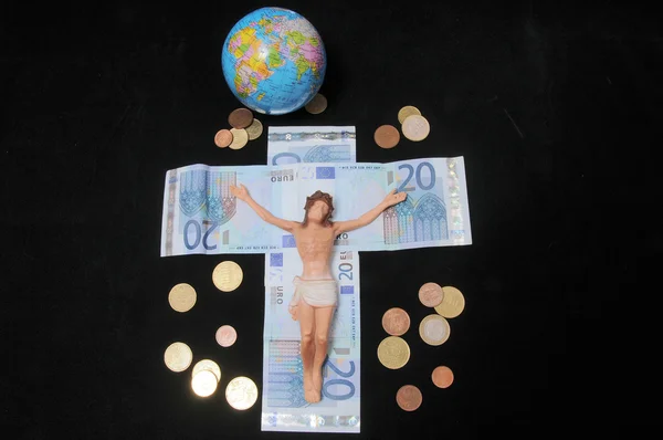 Chrystusa i pieniądze — Zdjęcie stockowe
