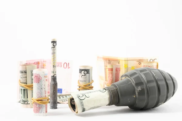 Money and Weapons Concept Weapons and Money — Stock Photo, Image