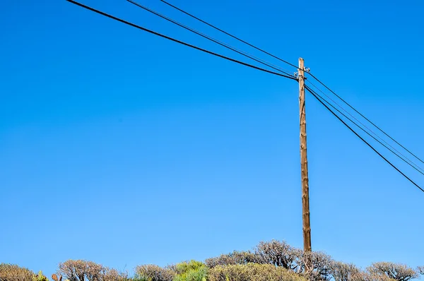 Gamla trä electric pole — Stockfoto