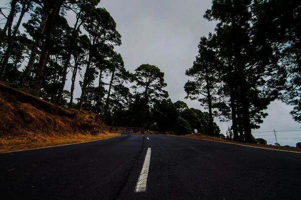 Longa estrada solitária — Fotografia de Stock