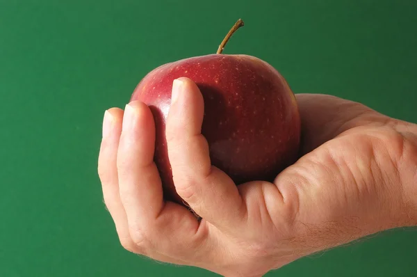 Apfel auf der Hand — Stockfoto