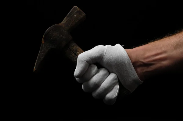 Hammer und Hand — Stockfoto
