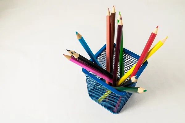 New Colored Pencils in the Box Container — Stock Photo, Image