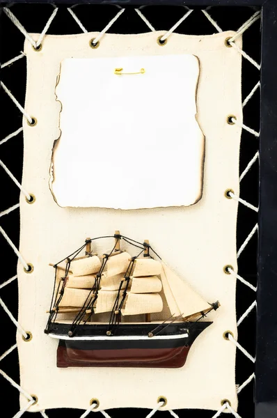 Houten schip beeldje — Stockfoto