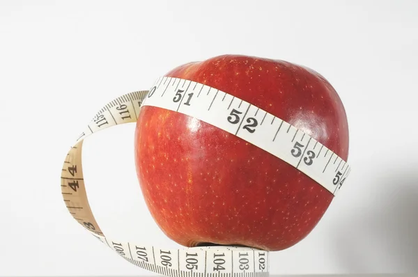 Dieta Manzana y Medidor —  Fotos de Stock