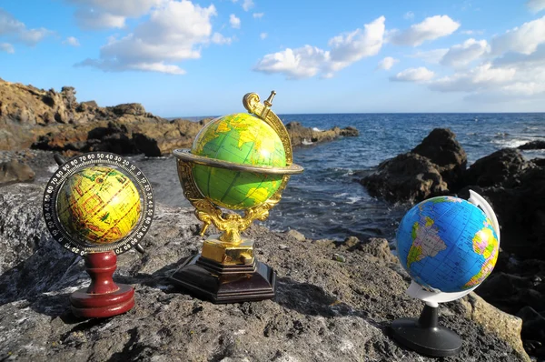 Vintage Globes Planet Ziemia — Zdjęcie stockowe