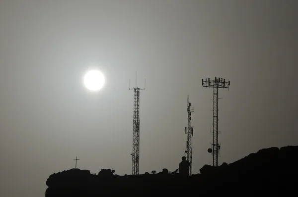 Some Silhouetted Antennas — Stock Photo, Image