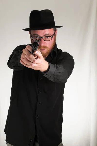 Man Holding a Pistol Gun — Stock Photo, Image
