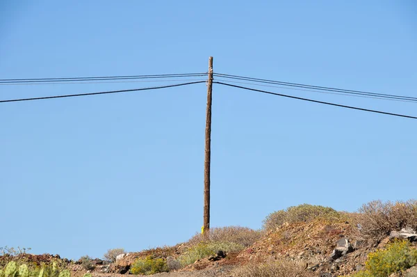 Gamla trä electric pole — Stockfoto