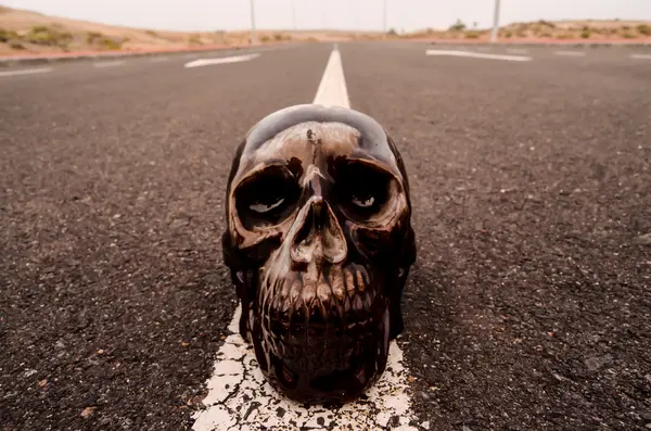 Crâne sur la rue Asphalte — Photo