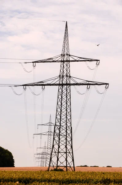 Hoogspanning elektrische transmissietoren — Stockfoto