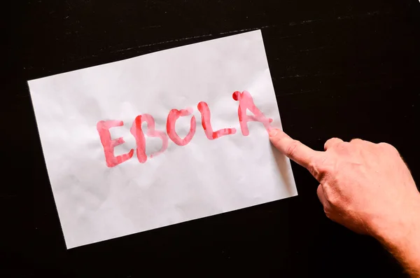 Słowo tekst Ebola — Zdjęcie stockowe