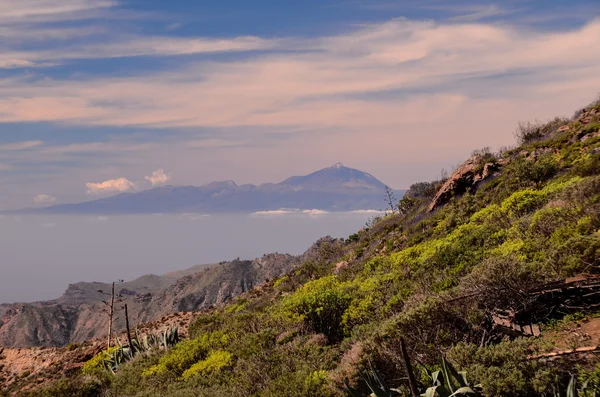 Vista de El Teide Volcan em Tenerife — Fotografia de Stock