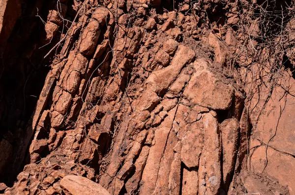 Vulkanická skalní čedičová formace na Gran Canaria — Stock fotografie