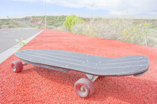 Estilo Vintage Longboard Negro monopatín —  Fotos de Stock