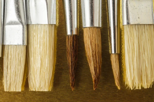 New Wooden Different Paintbrush Texture — Stock Photo, Image