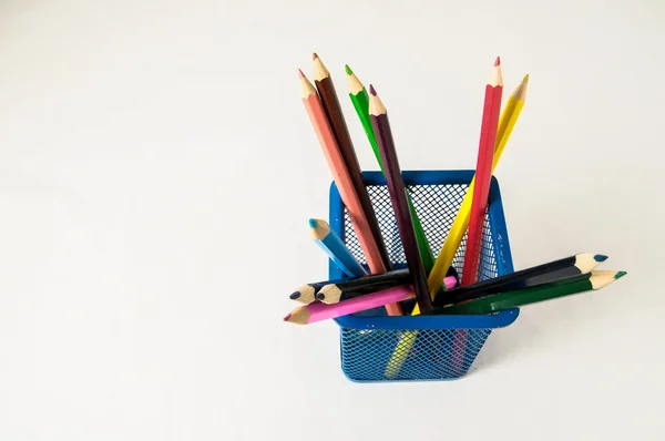 New Colored Pencils in the Box Container — Stock Photo, Image