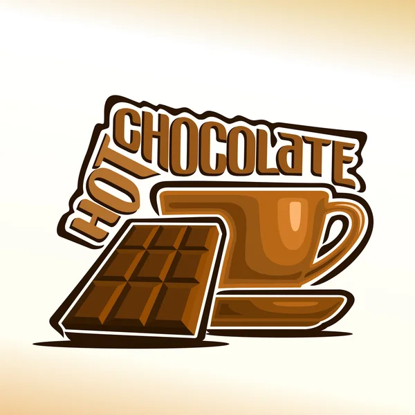 矢量图在主题上的热巧克力与巧克力杯 — 图库矢量图片
