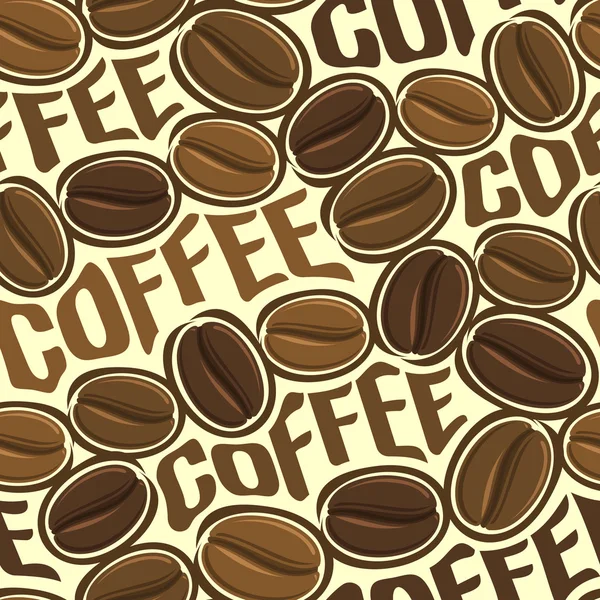 褐色咖啡豆壁纸，主题背景向量插图 — 图库矢量图片