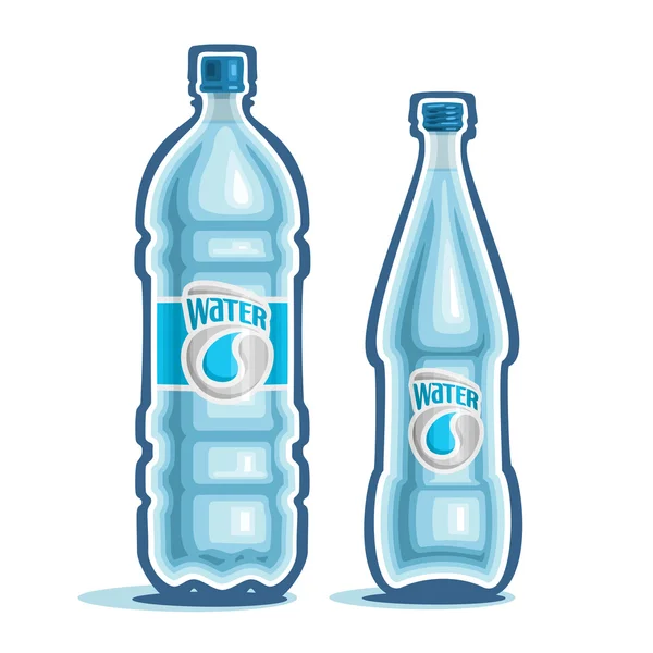 Vectorillustratie op het thema van het logo voor gebotteld water — Stockvector