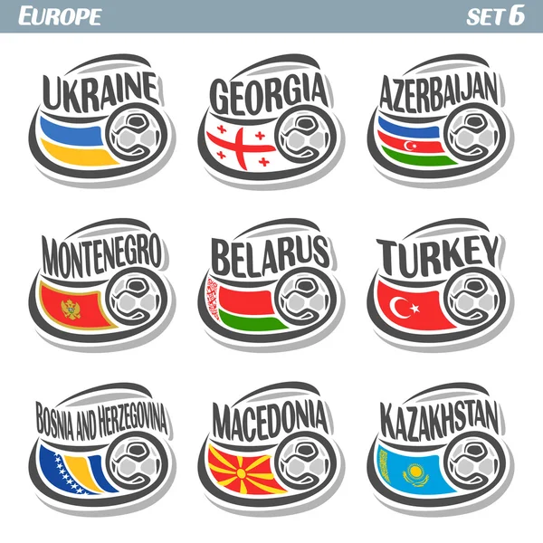 Drapeaux européens de football — Image vectorielle