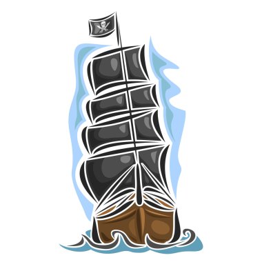 Vektör logo korsan yelkenli gemi