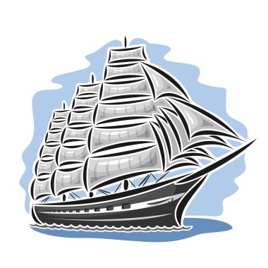 Vektör logo yelkenli gemi