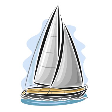 Vector logo sailing yacht clipart