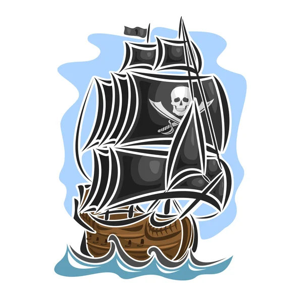 Διάνυσμα λογότυπο πειρατής ιστιοφόρο — Διανυσματικό Αρχείο