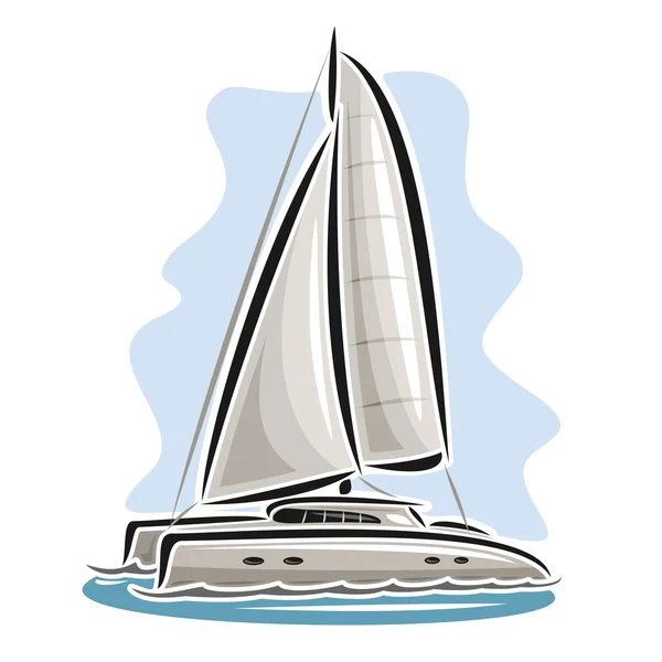 Vector logo sailing catamaran — Stock Vector