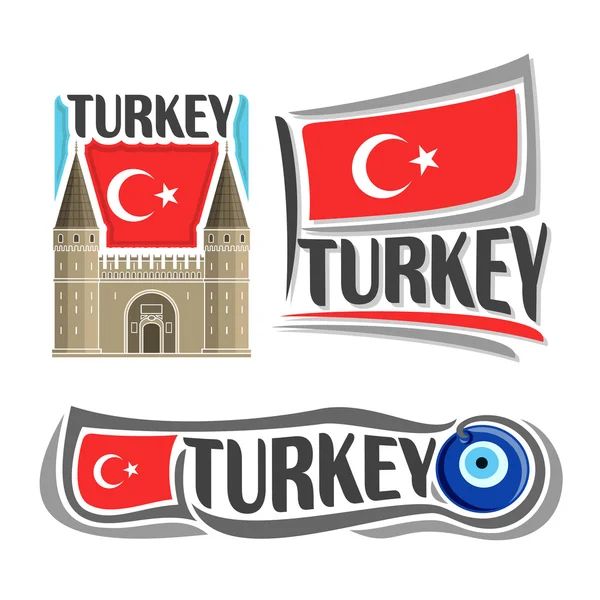 Türkiye için vektör logo — Stok Vektör