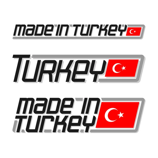 Ilustração vetorial do logotipo para "made in Turkey " — Vetor de Stock