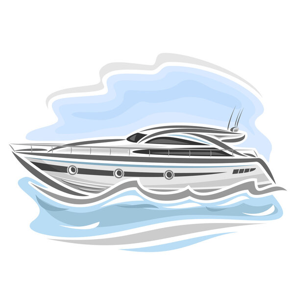 Vector illustration of logo for speed boat