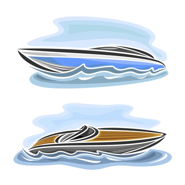 Vector illustration of logo for speed boat — Stock Vector