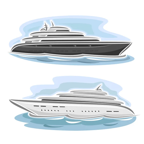Illustrazione vettoriale del logo per mega yacht di grandi dimensioni — Vettoriale Stock