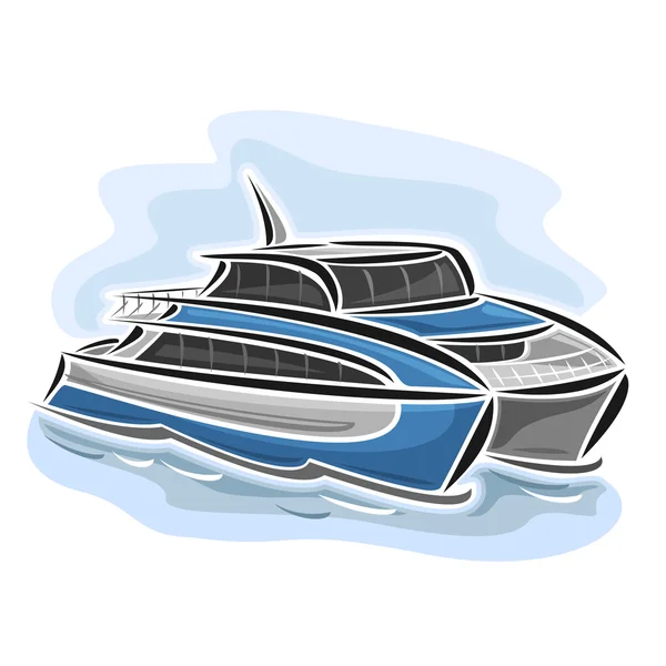 Ilustración vectorial del logotipo del catamarán de ferry de alta velocidad — Vector de stock