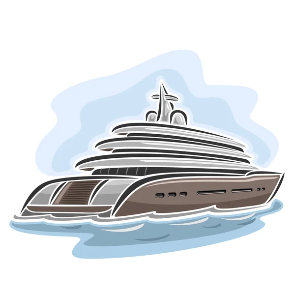 Векторна ілюстрація логотипу для великої мега яхти — стоковий вектор