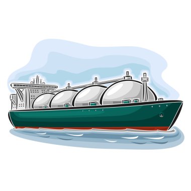 Vector illustration of logo for LNG ship clipart