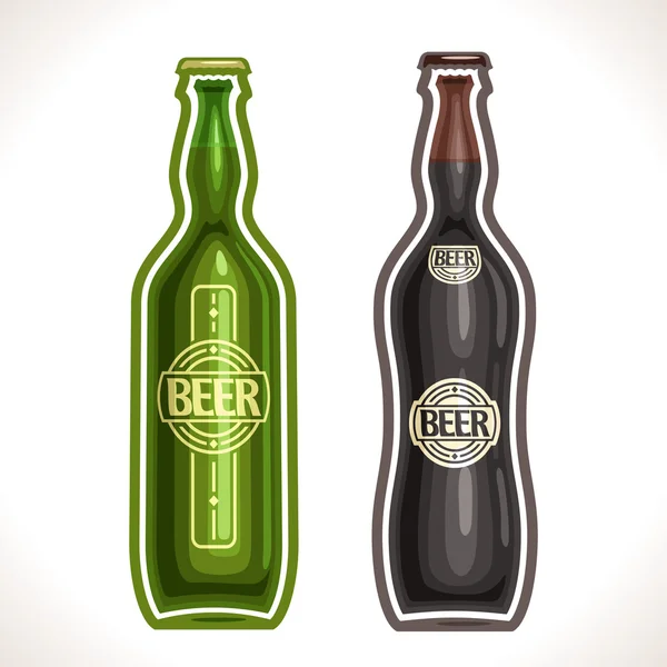 瓶ビールのベクトルのロゴ — ストックベクタ