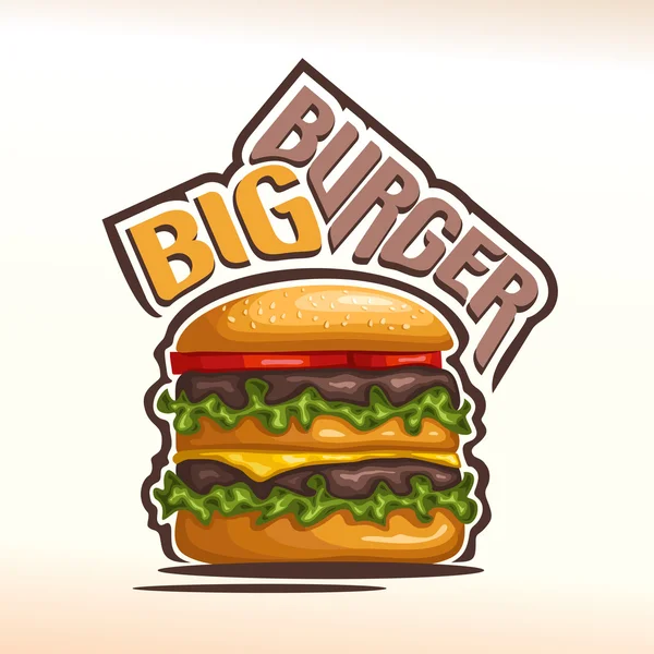 Wektor logo duży Burger — Wektor stockowy